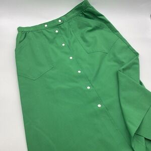 Vtg Koret  Skirt Womens Sz 12 Lime Green Button Front Pleated Midi (see Pics)